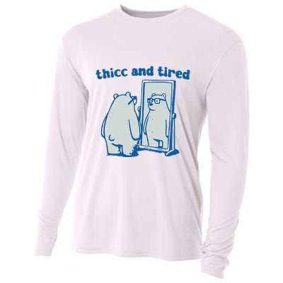 Thicc And Tired Bear Cooling Performance Long Sleeve Crew