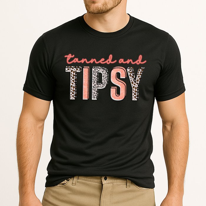 Tanned And Tipsy Summer Funny Beach Taned And Tipsy Summer Tip Performance Shirt
