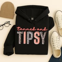 Tanned And Tipsy Summer Funny Beach Taned And Tipsy Summer Tip Hoodie