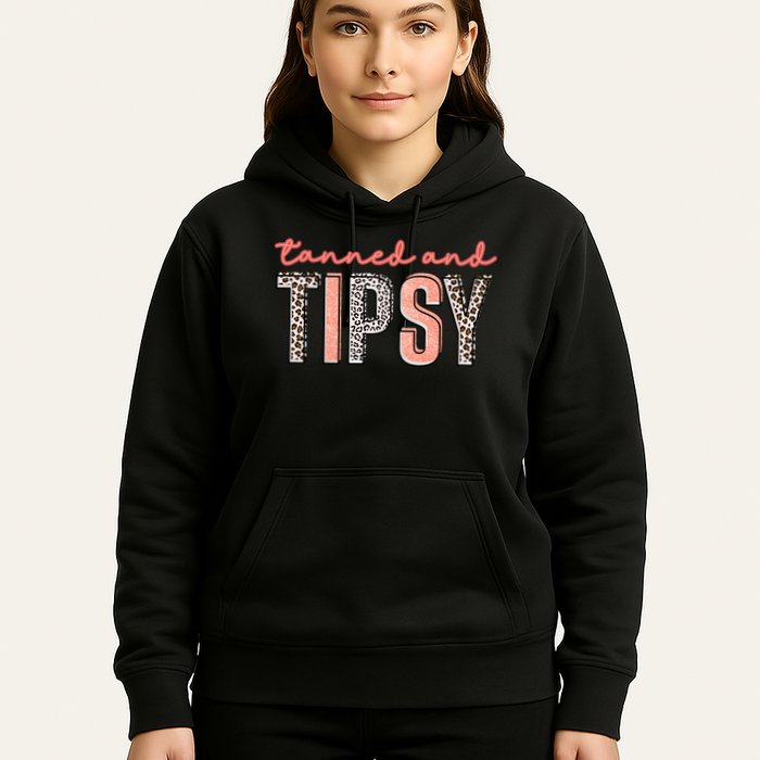 Tanned And Tipsy Summer Funny Beach Taned And Tipsy Summer Tip Hoodie