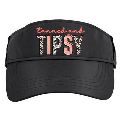 Tanned And Tipsy Summer Funny Beach Taned And Tipsy Summer Tip Adult Drive Performance Visor