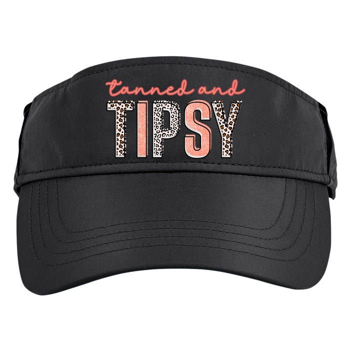 Tanned And Tipsy Summer Funny Beach Taned And Tipsy Summer Tip Adult Drive Performance Visor