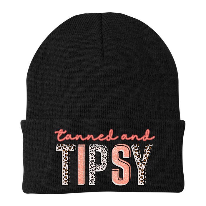 Tanned And Tipsy Summer Funny Beach Taned And Tipsy Summer Tip Beanie