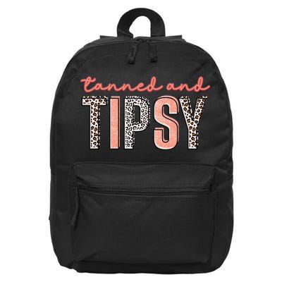Tanned And Tipsy Summer Funny Beach Taned And Tipsy Summer Tip 16 in Basic Backpack