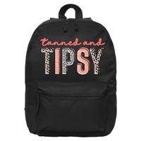 Tanned And Tipsy Summer Funny Beach Taned And Tipsy Summer Tip 16 in Basic Backpack