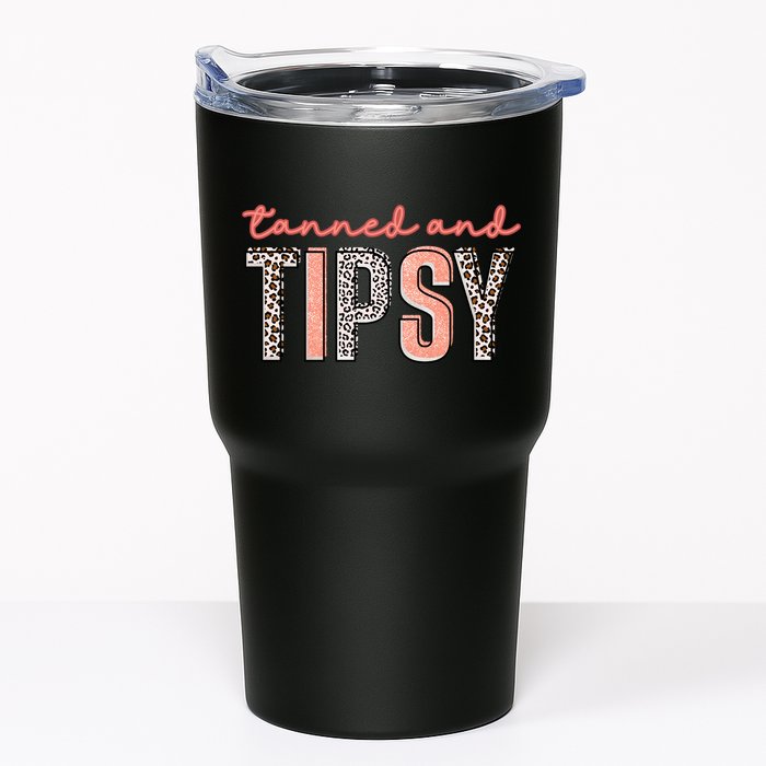Tanned And Tipsy Summer Funny Beach Taned And Tipsy Summer Tip Tumbler