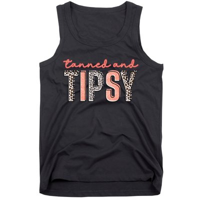 Tanned And Tipsy Summer Funny Beach Taned And Tipsy Summer Tip Tank Top