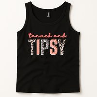 Tanned And Tipsy Summer Funny Beach Taned And Tipsy Summer Tip Tank Top