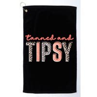 Tanned And Tipsy Summer Funny Beach Taned And Tipsy Summer Tip Golf Towel