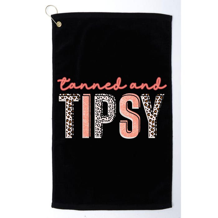 Tanned And Tipsy Summer Funny Beach Taned And Tipsy Summer Tip Golf Towel