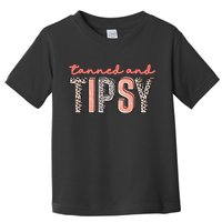 Tanned And Tipsy Summer Funny Beach Taned And Tipsy Summer Tip Toddler T-Shirt