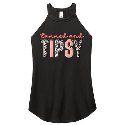 Tanned And Tipsy Summer Funny Beach Taned And Tipsy Summer Tip Women's Perfect Tri Rocker Tank