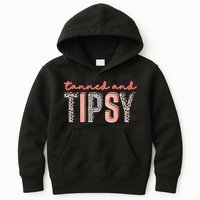 Tanned And Tipsy Summer Funny Beach Taned And Tipsy Summer Tip Kids Hoodie