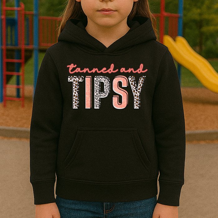 Tanned And Tipsy Summer Funny Beach Taned And Tipsy Summer Tip Kids Hoodie