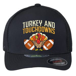 Turkey And Touchdowns American Football Thanksgiving Season Flexfit Unipanel Trucker Cap