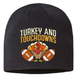 Turkey And Touchdowns American Football Thanksgiving Season Sustainable Beanie