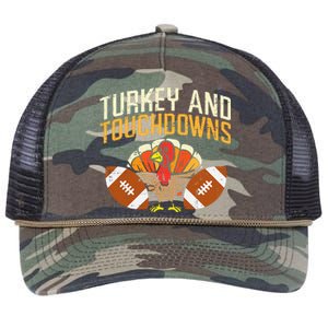 Turkey And Touchdowns American Football Thanksgiving Season Retro Rope Trucker Hat Cap