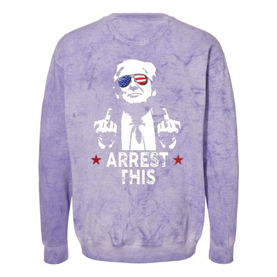 Trump Arrest This On Back Colorblast Crewneck Sweatshirt