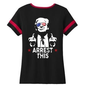 Trump Arrest This On Back Ladies Halftime Notch Neck Tee