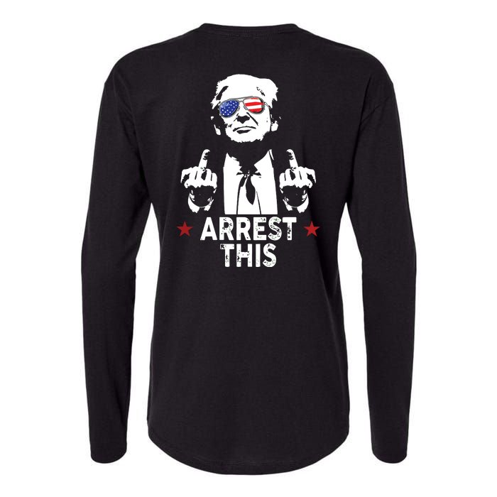 Trump Arrest This On Back Womens Cotton Relaxed Long Sleeve T-Shirt