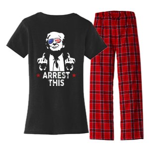 Trump Arrest This On Back Women's Flannel Pajama Set