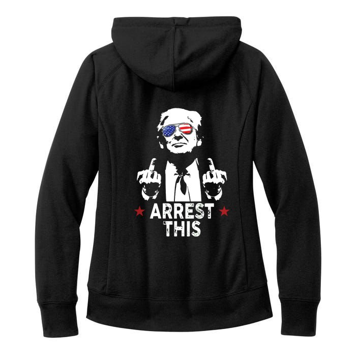 Trump Arrest This On Back Women's Fleece Hoodie