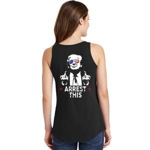 Trump Arrest This On Back Ladies Essential Tank