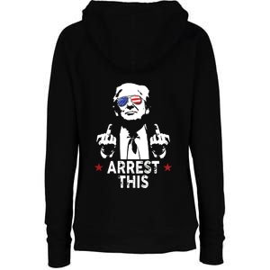 Trump Arrest This On Back Womens Funnel Neck Pullover Hood