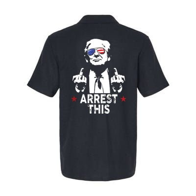 Trump Arrest This On Back Softstyle Adult Sport Polo