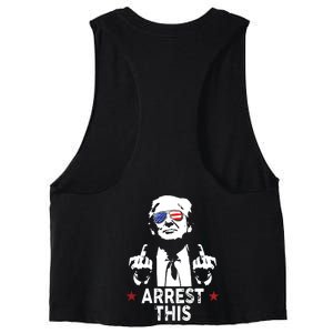 Trump Arrest This On Back Women's Racerback Cropped Tank