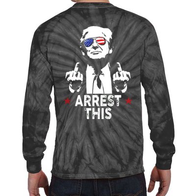 Trump Arrest This On Back Tie-Dye Long Sleeve Shirt