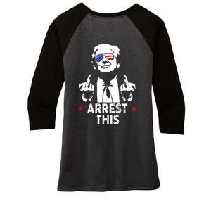 Trump Arrest This On Back Women's Tri-Blend 3/4-Sleeve Raglan Shirt