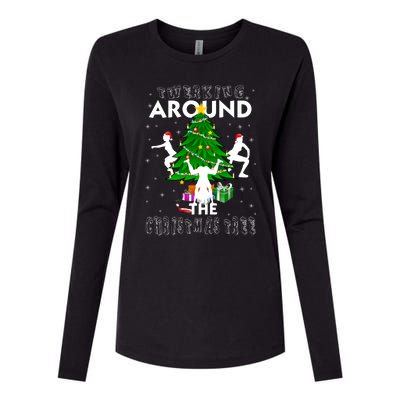 Twerking Around The Christmas Tree Womens Cotton Relaxed Long Sleeve T-Shirt