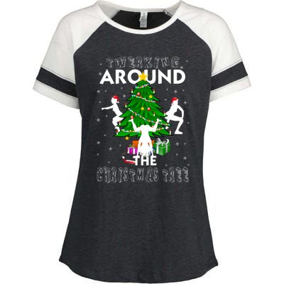 Twerking Around The Christmas Tree Enza Ladies Jersey Colorblock Tee