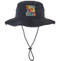 Thicc And Tired Funny Saying Groovy Women Thicc & Tired Legacy Cool Fit Booney Bucket Hat