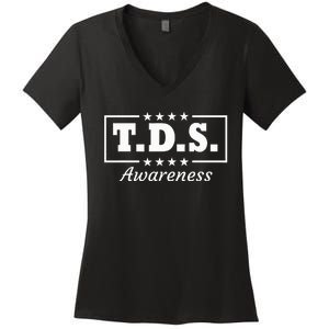 Tds Awareness Trump Wins 2024 45 & 47 Women's V-Neck T-Shirt