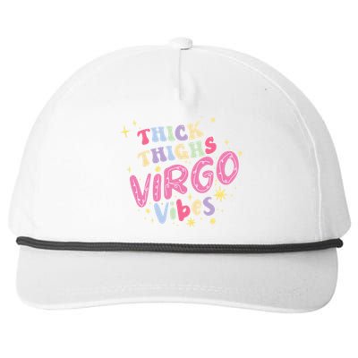 Thick And Thighs Virgo Vibes August September Birthday Groovy Gift Snapback Five-Panel Rope Hat