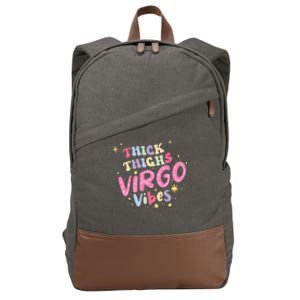 Thick And Thighs Virgo Vibes August September Birthday Groovy Gift Cotton Canvas Backpack