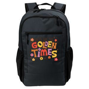 These Are The Golden Times Floral Quote Daily Commute Backpack