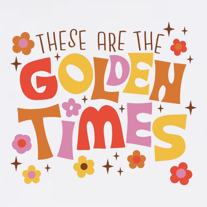 These Are The Golden Times Floral Quote Cooling Performance Crew T-Shirt