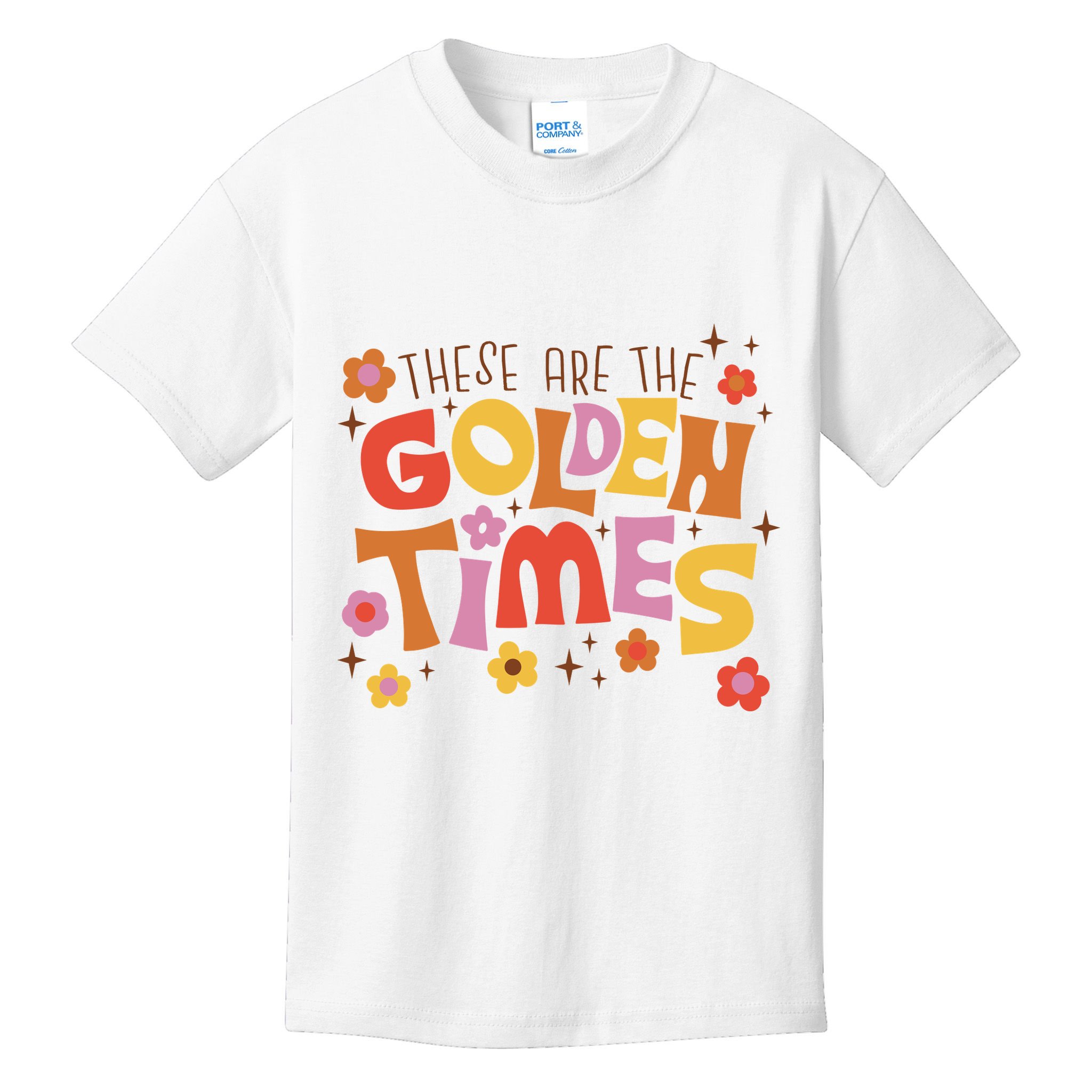These Are The Golden Times Floral Quote Kids T-Shirt