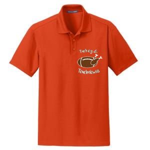 Turkey And Touchdowns It's Leg Day Football Fan Thanksgiving Gift Dry Zone Grid Polo