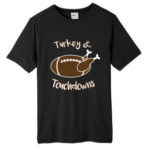 Turkey And Touchdowns It's Leg Day Football Fan Thanksgiving Gift Tall Fusion ChromaSoft Performance T-Shirt