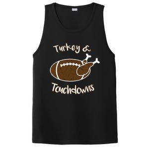 Turkey And Touchdowns It's Leg Day Football Fan Thanksgiving Gift PosiCharge Competitor Tank