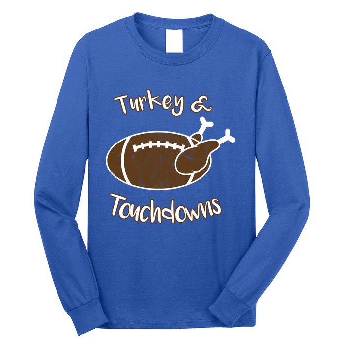 Turkey And Touchdowns It's Leg Day Football Fan Thanksgiving Gift Long Sleeve Shirt