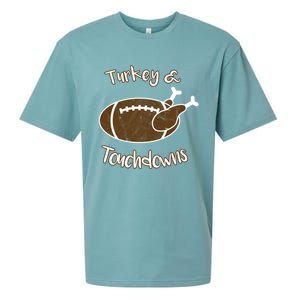 Turkey And Touchdowns It's Leg Day Football Fan Thanksgiving Gift Sueded Cloud Jersey T-Shirt