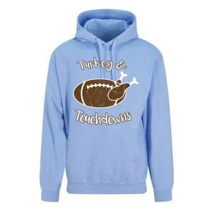 Turkey And Touchdowns It's Leg Day Football Fan Thanksgiving Gift Unisex Surf Hoodie