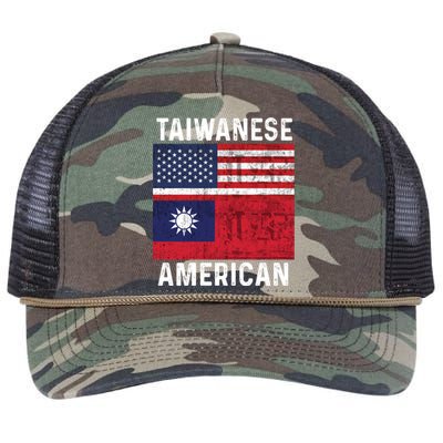 Taiwanese American Taiwan Usa Distressed Flags Great Gift Retro Rope Trucker Hat Cap