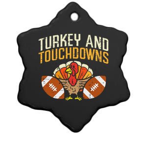 Turkey And Touchdowns American Football Thanksgiving Season Ceramic Star Ornament