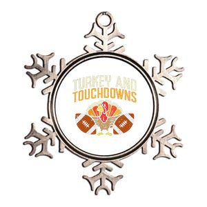 Turkey And Touchdowns American Football Thanksgiving Season Metallic Star Ornament